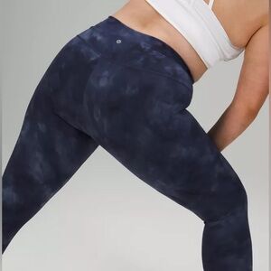 Lululemon Wunder Train High-Rise Tight 25" Diamond Dye Blue Women's Size 4 Yoga